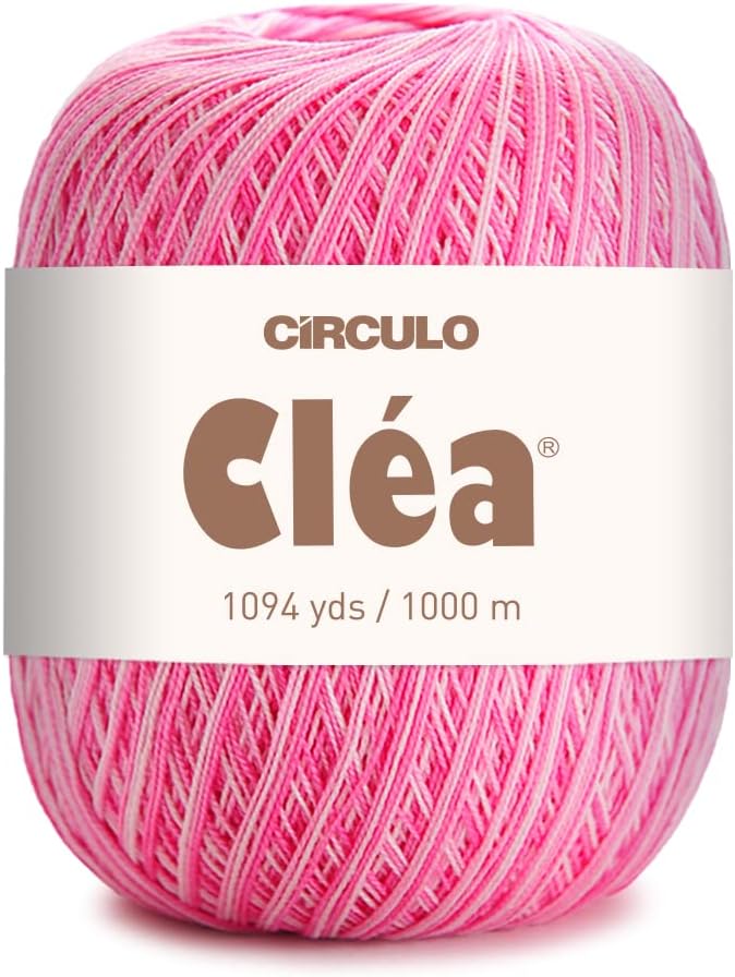 CRCULO Circulo Clea Yarn – Crochet Thread Fine Size 10-8/2 Perfect for Weaving - 100% Mercerized Brazilian Cotton (Pack of 1 Ball) – 5.3 oz, 1094 yds - Color: Ballerina - 9284 - Image 1